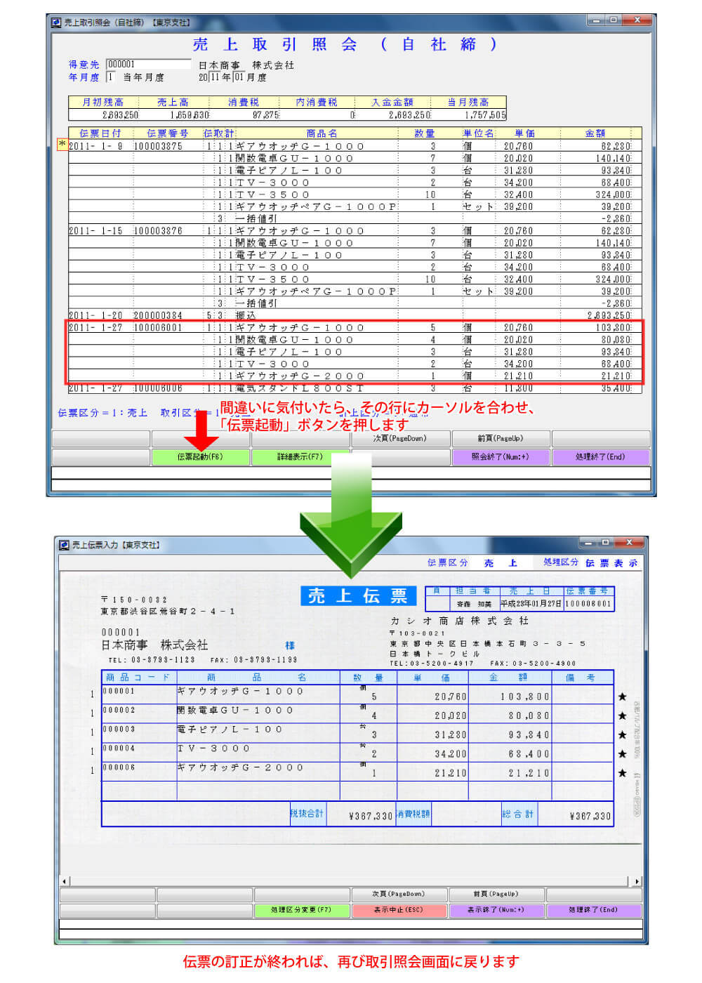 ドリルダウン