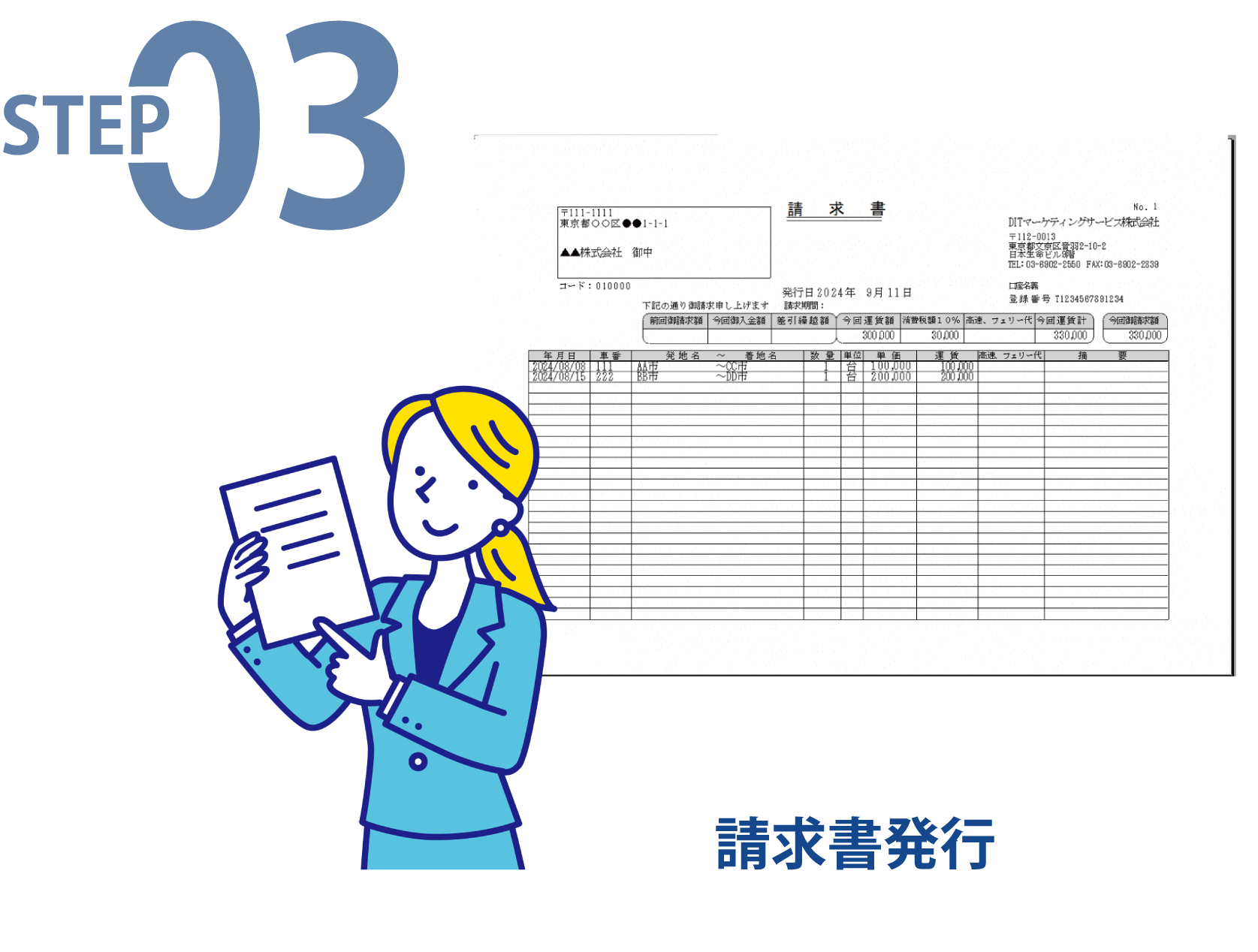 楽一で簡単請求書作成！